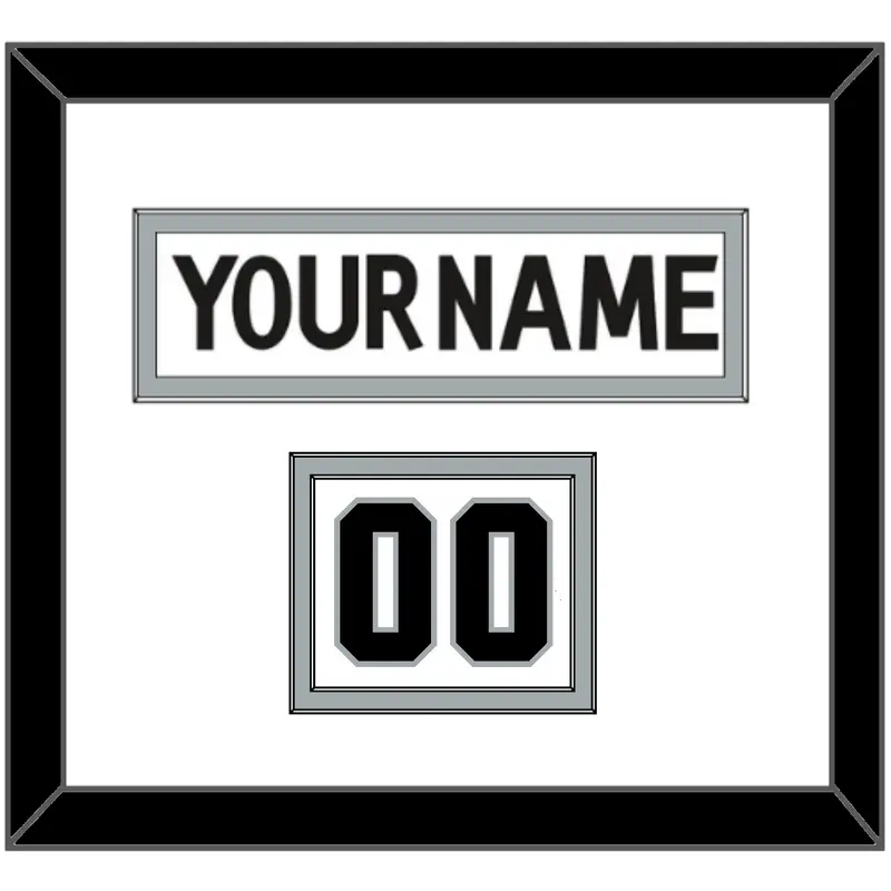 Los Angeles Nameplate & Number (Shoulder) - Road White (2011-2017) - Double Mat 1