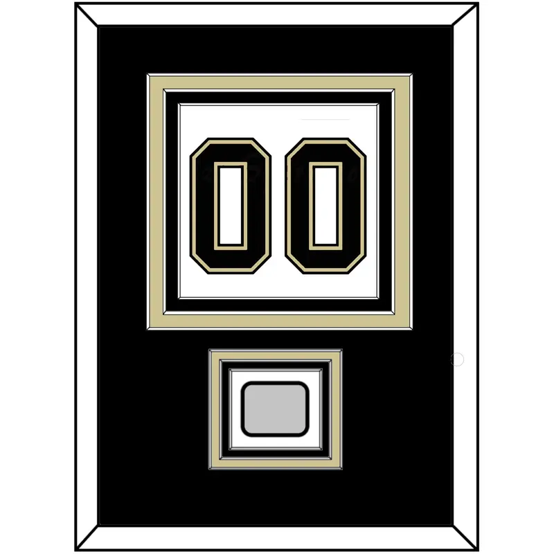 Pittsburgh Number (Back) & Stanley Cup Champions Patch - Road White (2007-2016) - Triple Mat 2