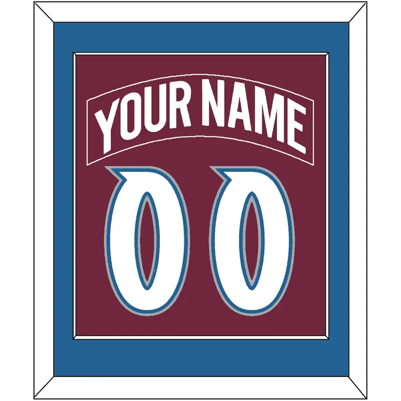 Colorado Nameplate & Number (Back) Combined - Road Burgundy (1999-2001) - Single Mat 2