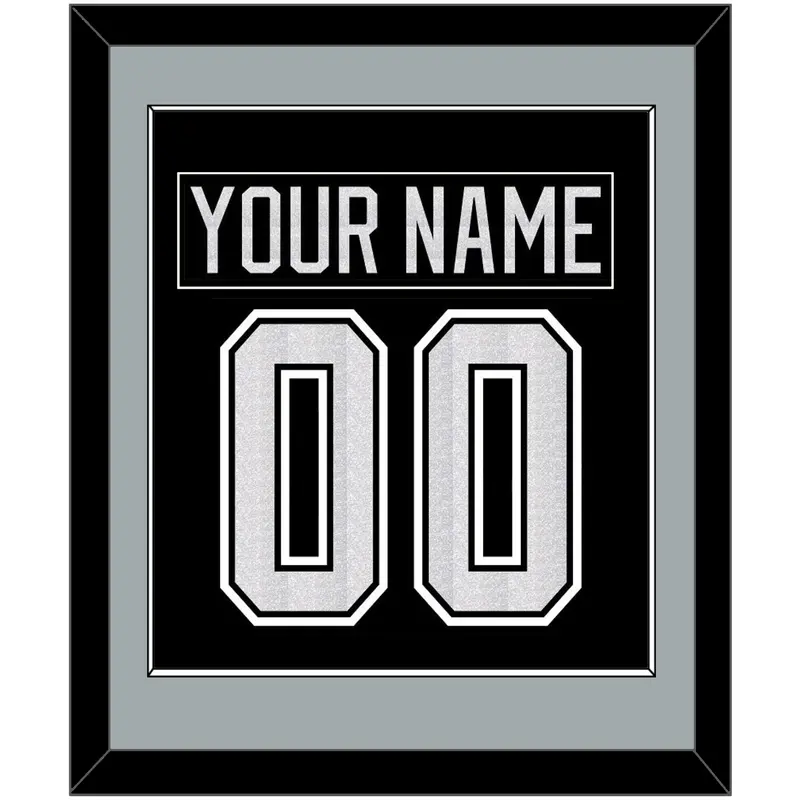 Los Angeles Nameplate & Number (Back) Combined - Home Black - Single Mat 2