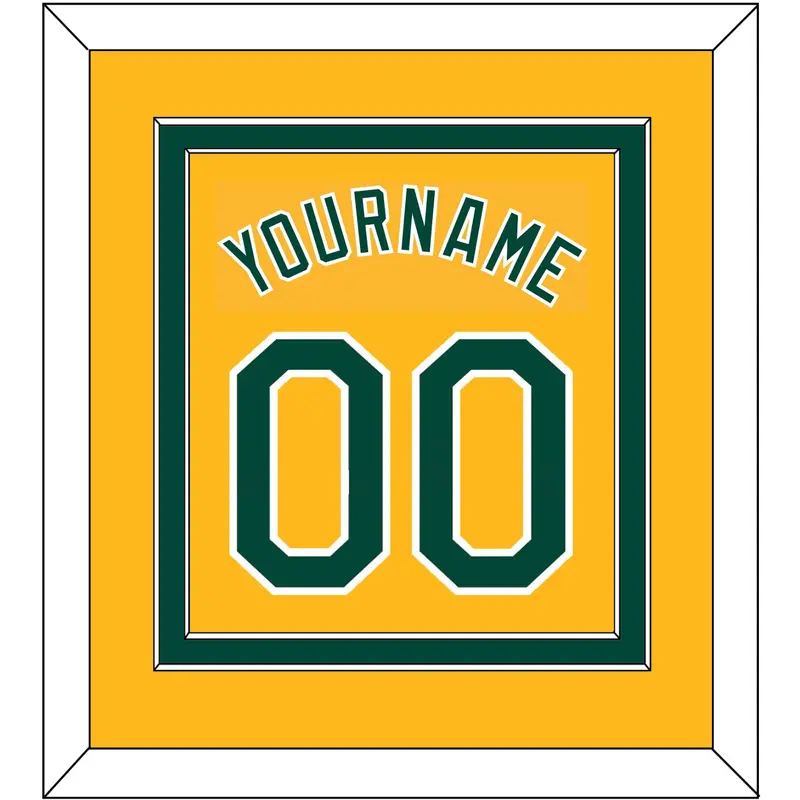 Oakland Name & Number - Alternate Gold (2011-2018) - Double Mat 2