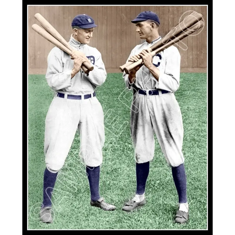 Ty Cobb Joe Jackson Colorized 8X10 Photo - 1913 Tigers Naps - 1672