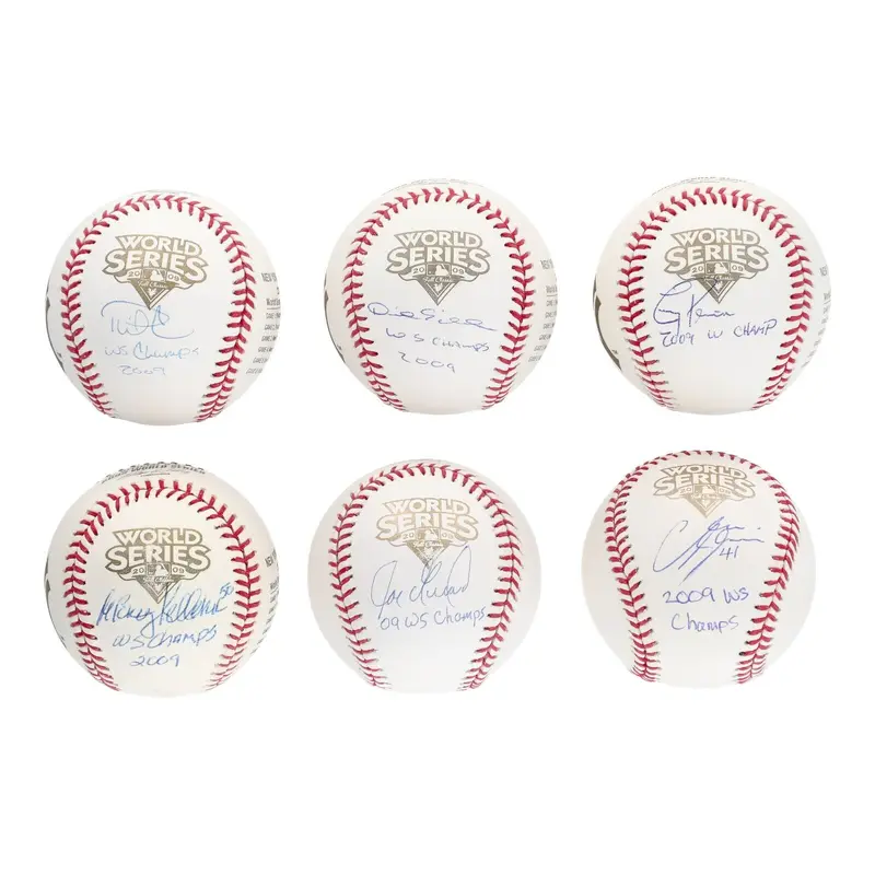 2009 New York Yankees WS Champs Team Signed Baseball Collection 42 Balls JSA COA