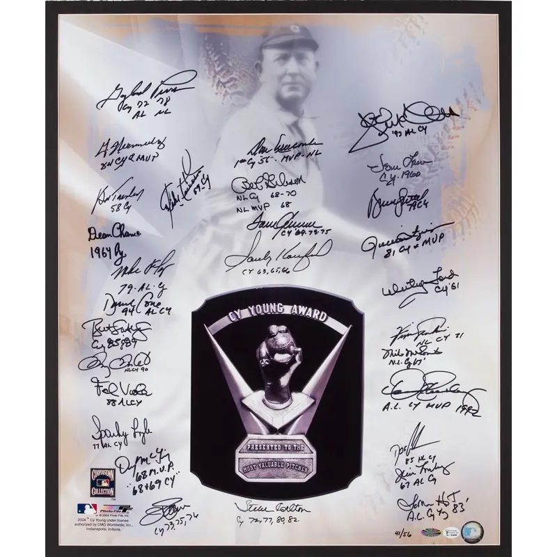 Beautiful Sandy Koufax Cy Young Winners Signed Huge 25x29 Photo 28 Sigs SGC COA