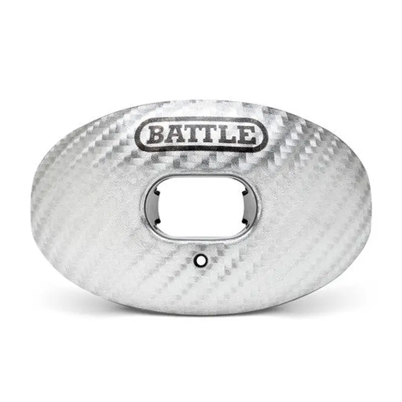 New Battle "Carbon" Oxygen Football Mouthguard - Silver - OSFM