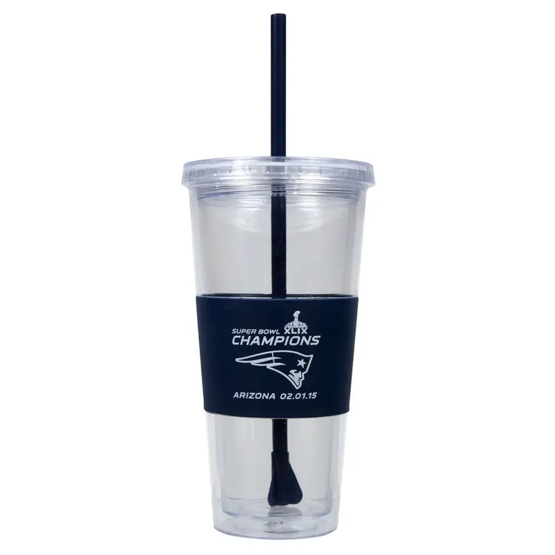 New England Patriots - Logo Super Bowl 49 Champs 22 Oz. Acrylic Tumbler With Straw