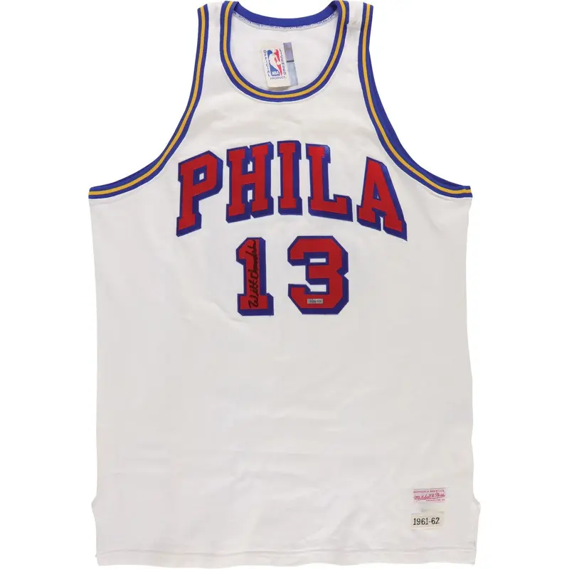 Wilt Chamberlain Signed Authentic 1961-62 Philadelphia Warriors Jersey JSA COA