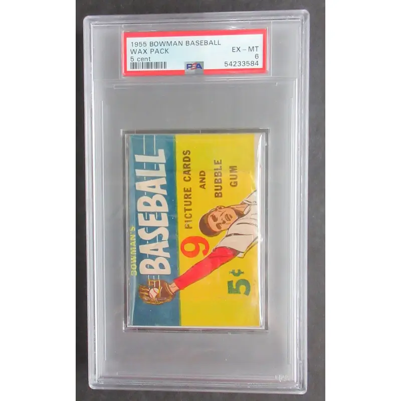 1955 Bowman Baseball Unopened 5 Cent Wax Pack PSA 6 *3584