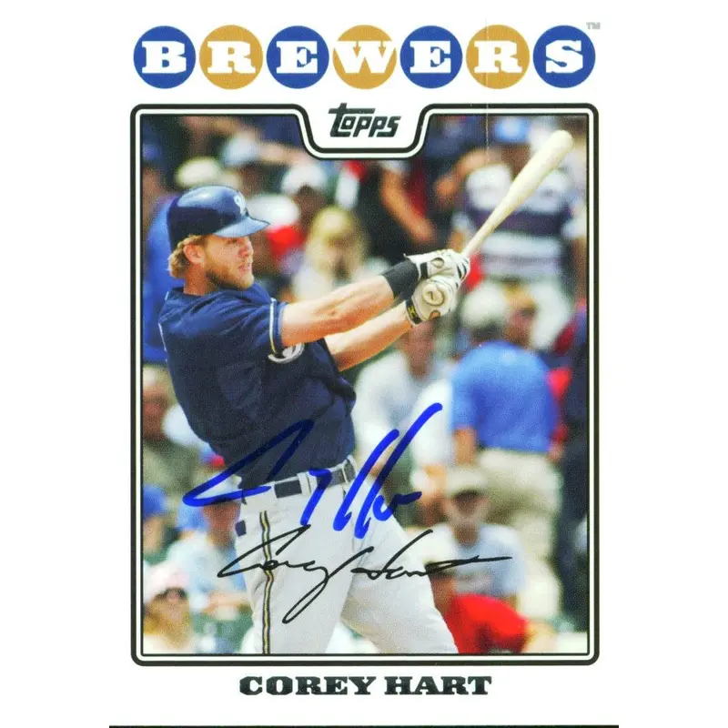 Brewers Corey Hart Authentic Signed Card 2008 Topps #42 Autographed w/ COA