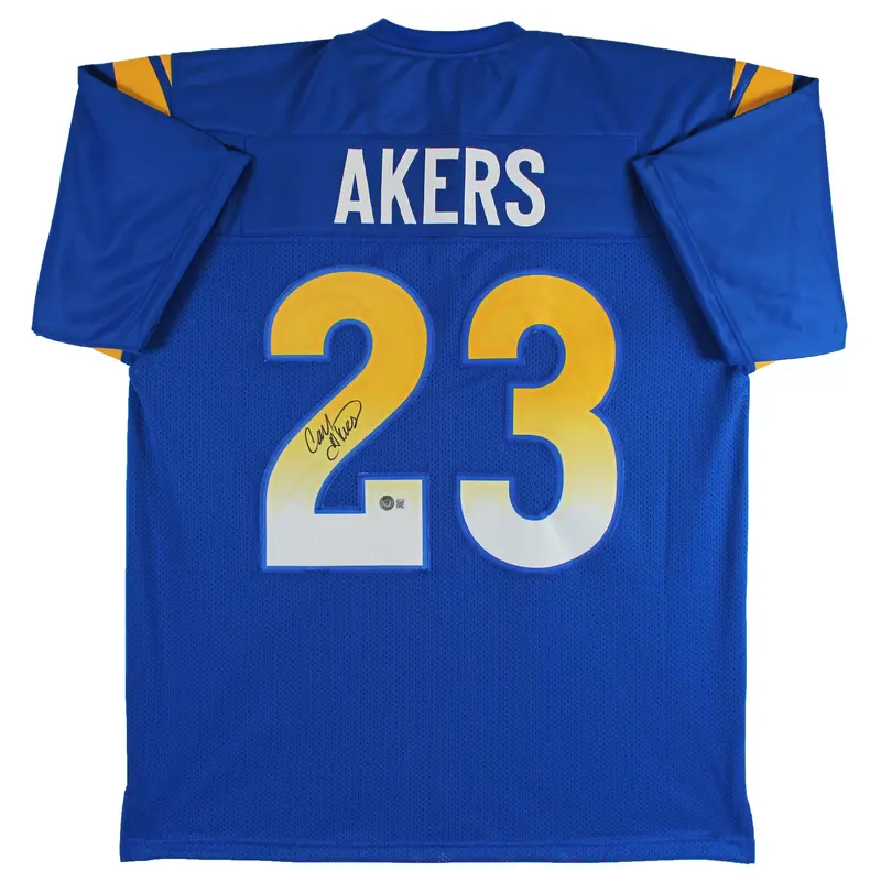 Cam Akers Authentic Signed Blue Pro Style Jersey Autographed BAS Witnessed