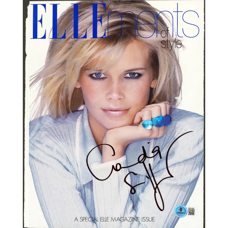 Claudia Schiffer Authentic Signed Elle Magazine Cover November 1995 BAS #BR43892