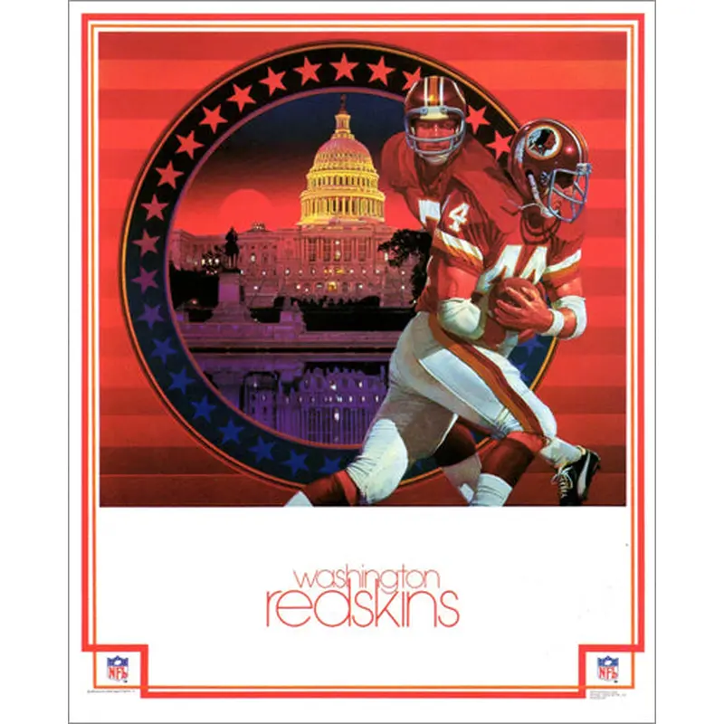 Washington Redskins NFL Theme Art Poster by Chuck Ren - DAMAC Inc. 1979-83