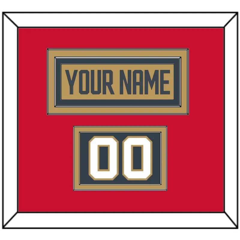 Vegas Nameplate & Number (Shoulder) - Alternate Gold - Double Mat 4