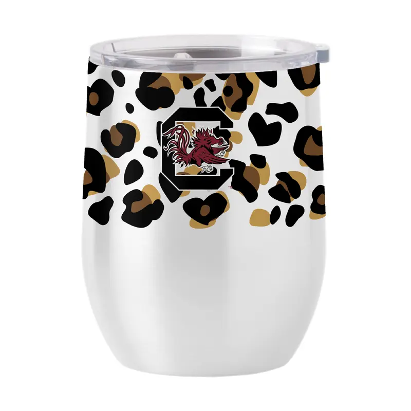 South Carolina 16oz Neutral Leopard Stainless Curved Beverage