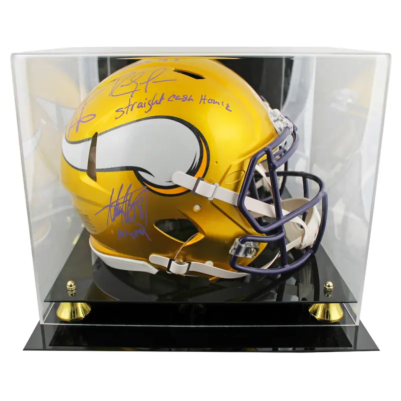 (3) Moss, Carter & Peterson Signed Flash F/S Speed Proline Helmet W/ Case BAS W