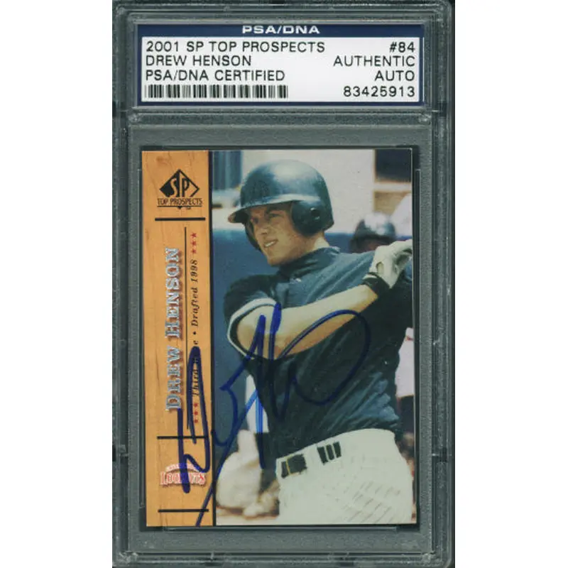 Drew Henson Authentic Signed Card 2001 Sp Top Prospects Rc #84 PSA/DNA Slabbed