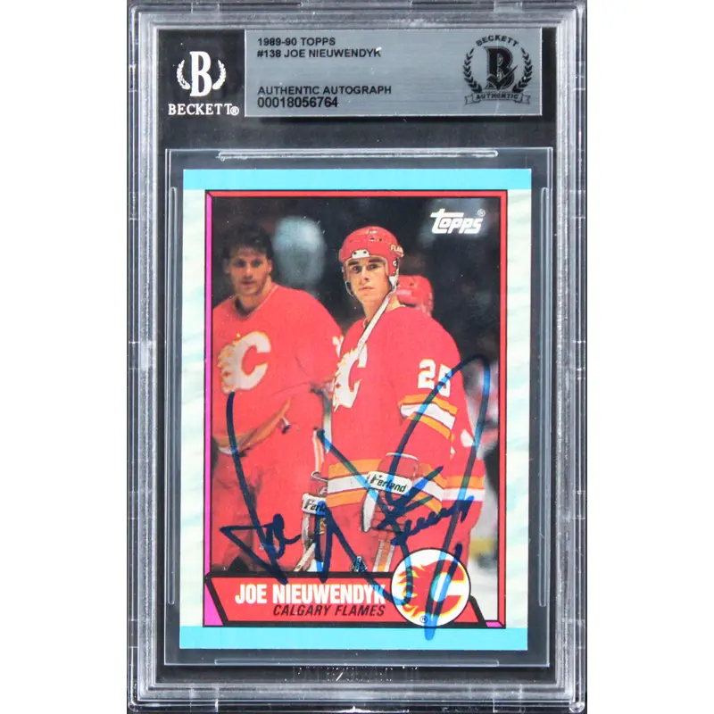 Flames Joe Nieuwendyk Authentic Signed 1989 Topps #138 Card BAS Slabbed