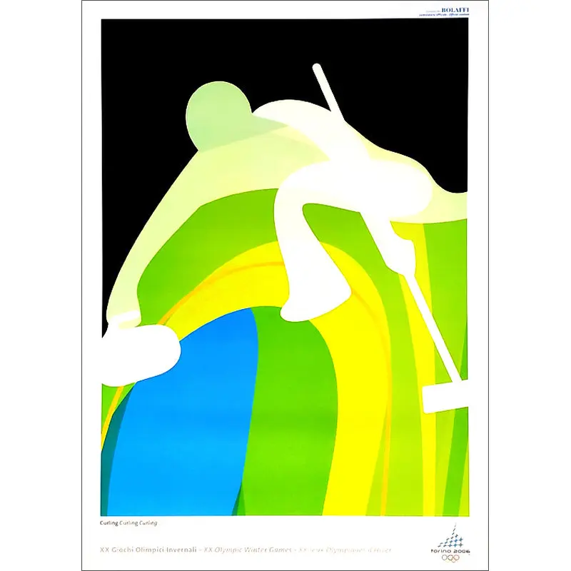 Torino Turin 2006 Winter Olympic Games Curling Official Event Poster - Bolaffi S.p.A.