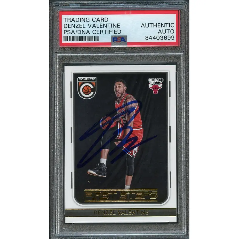2016-17 Panini Complete #2 Denzel Valentine Signed Card AUTO PSA Slabbed