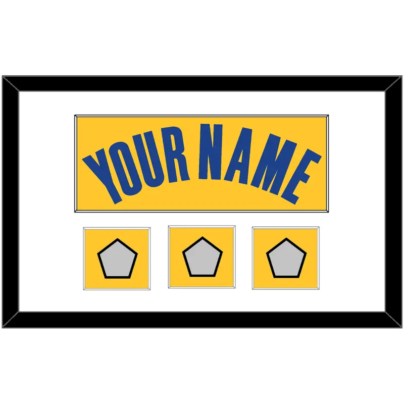 Golden State Name & 3 Champions Patches - Yellow Statement (2019-2022) - Single Mat 1