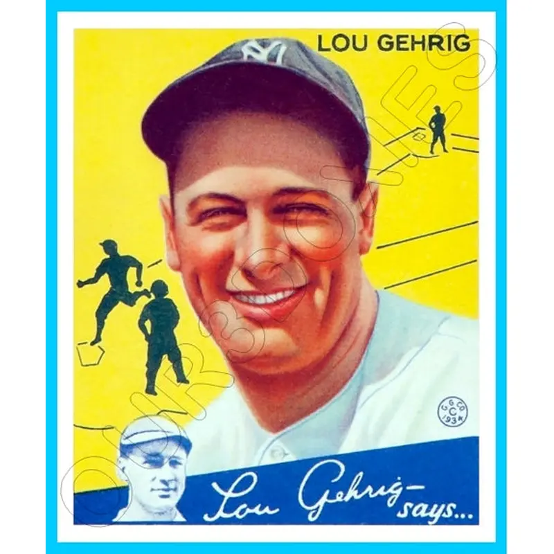 Lou Gehrig 1934 Goudey Reproduction Card #37 - 3720