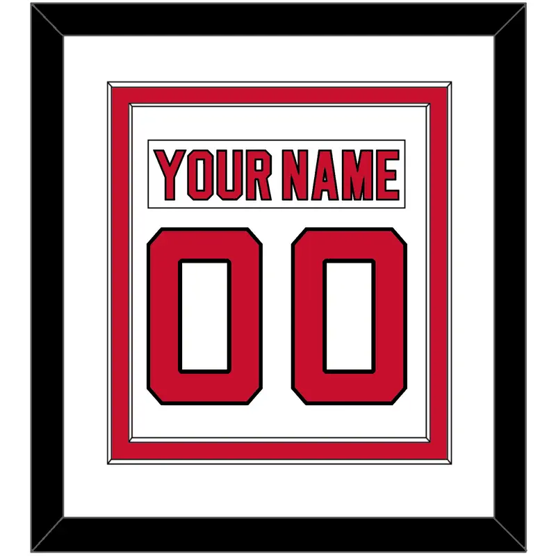 New Jersey Nameplate & Number (Back) Combined - Home White (1992-2007) - Double Mat 1