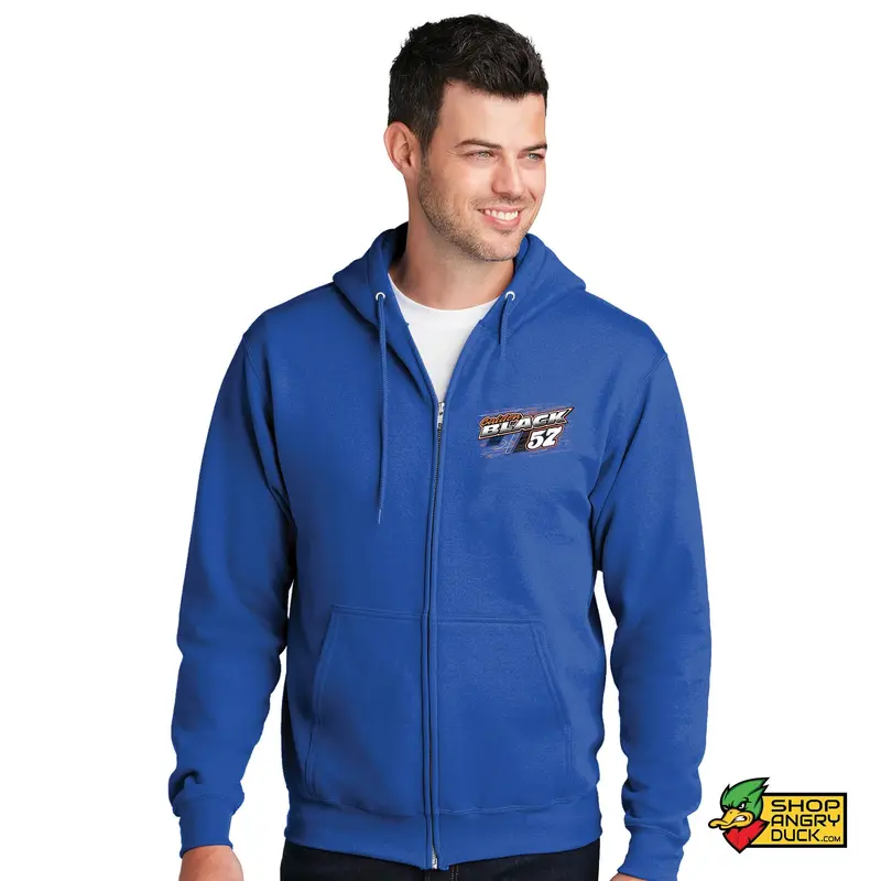 Caiden Black Racing Full Zip Hoodie