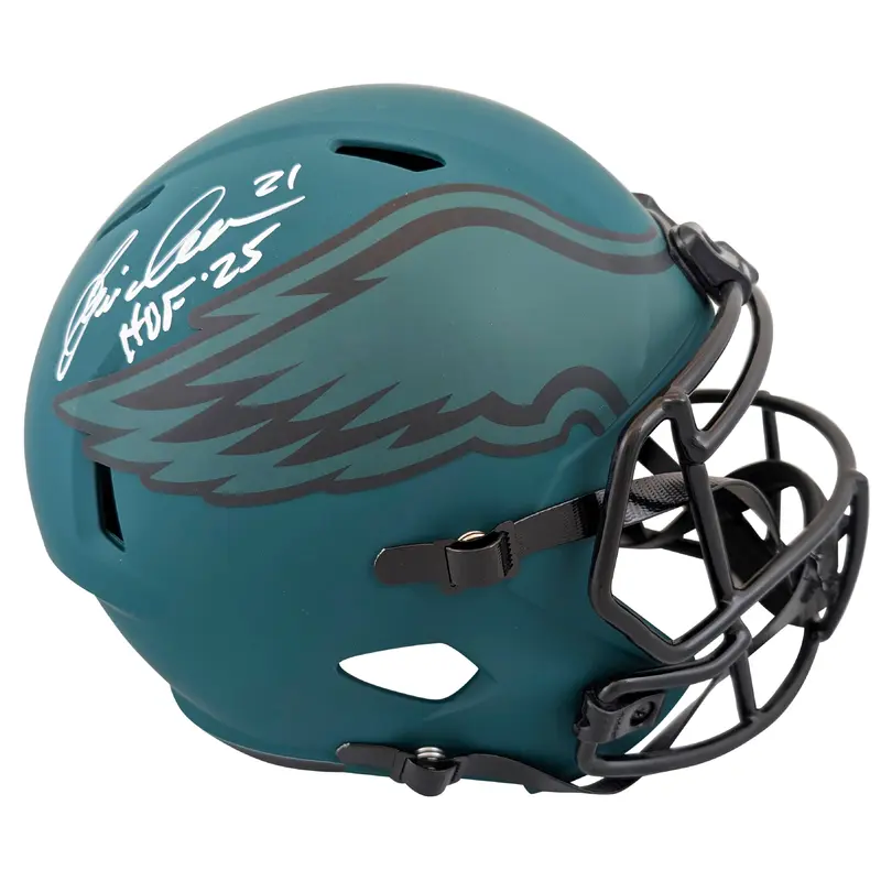 Eagles Eric Allen "HOF 25" Signed Rave Full Size Speed Rep Helmet BAS Witnessed