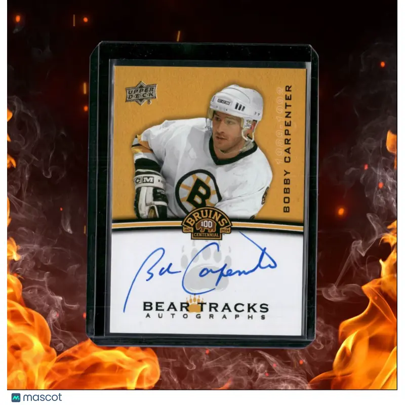 2023-24 Upper Deck Boston Bruins Centennial Bobby Carpenter Bear Tracks Auto