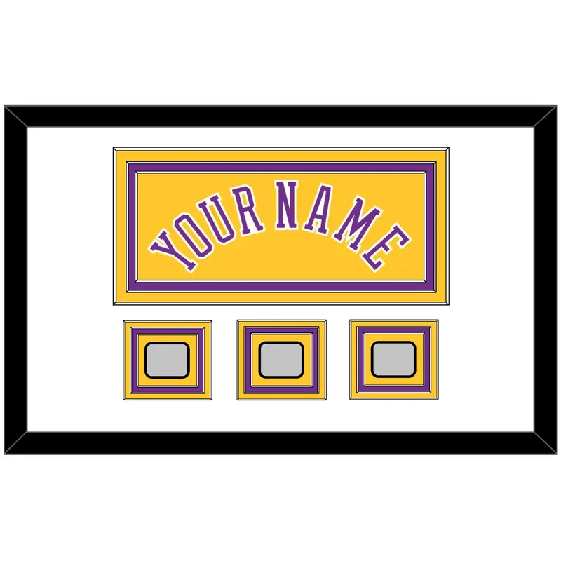 Los Angeles Name & 3 Champions Patches - Home Yellow (1978-1997) - Triple Mat 1