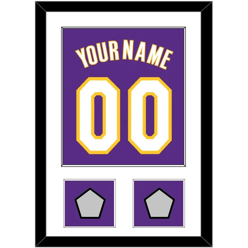 Los Angeles Name & Number With 2 Trophy Patches - Road Purple (1999-2004) - Single Mat 1