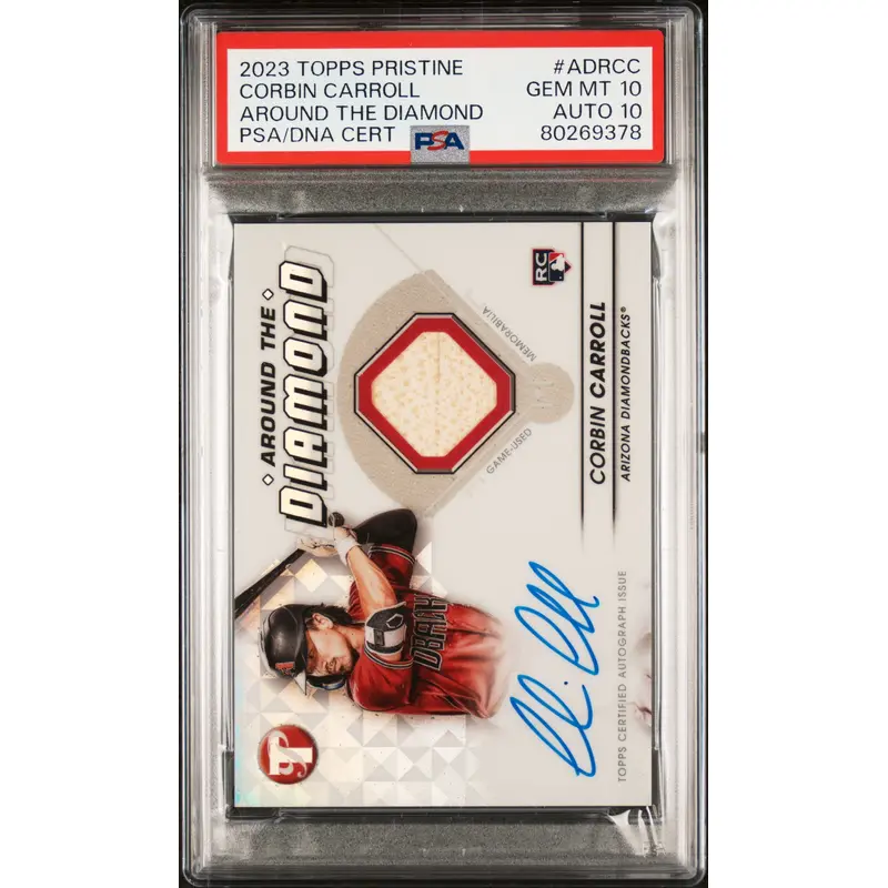 Corbin Carroll 2023 Topps Pristine Around Diamond Auto PSA 10 Auto 10