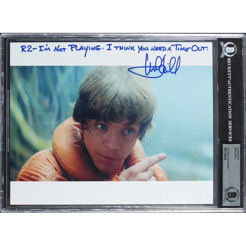 Mark Hamill Star Wars The Empire Strikes Back Signed 8x10 Photo BAS Slabbed