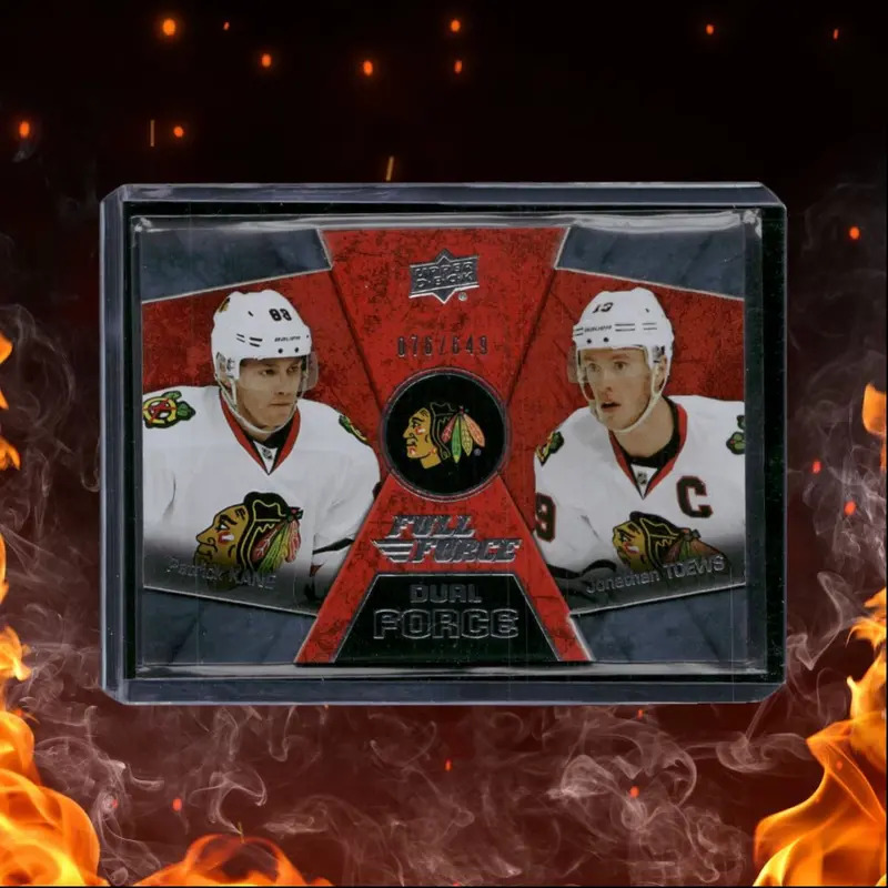 2015-16 Upper Deck Full Force Patrick Kane / Jonathan Toews Dual Force Acetate
