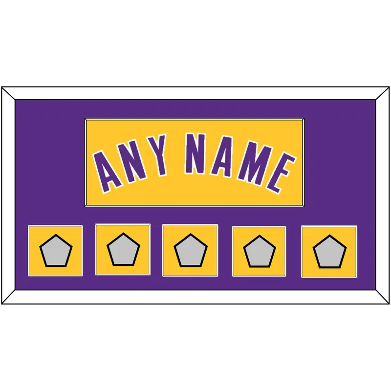 Los Angeles Name & 5 Finals Patches - Home Yellow (1999-2018) - Single Mat 2
