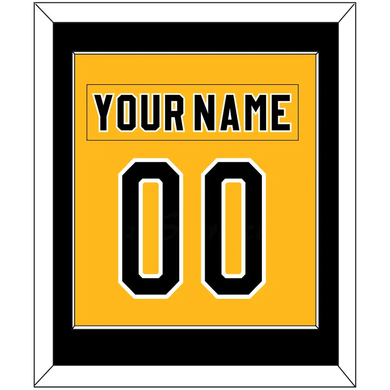Pittsburgh Nameplate & Number (Back) Combined - Alternate Gold (1980-1981) - Single Mat 2