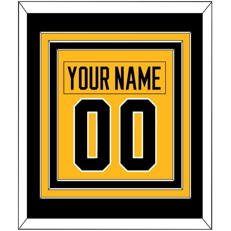 Pittsburgh Nameplate & Number (Back) Combined - Alternate Gold (2018-2021) - Triple Mat 3