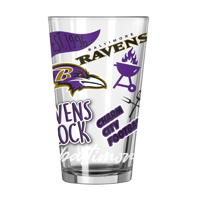 Baltimore Ravens 16oz Native Pint Glass