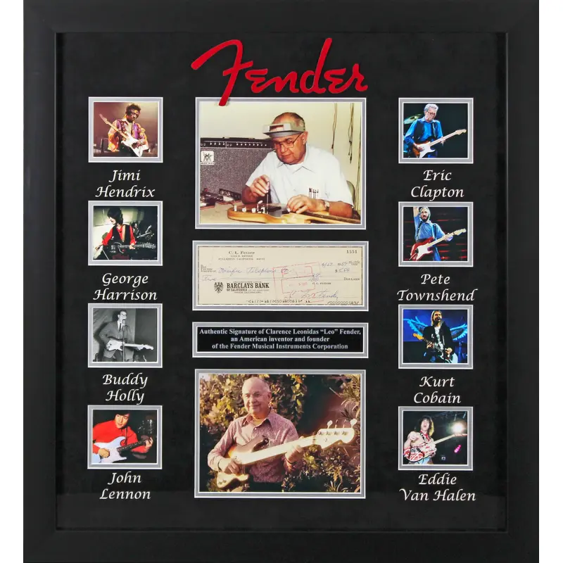 Leo Fender Authentic Signed & Framed 3x8 Check Dated April 27, 1969 BAS #AD64014