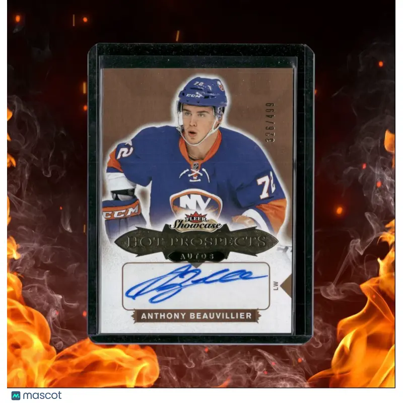 2016-17 Fleer Showcase Anthony Beauvillier Hot Prospects Rookie Auto 326/499