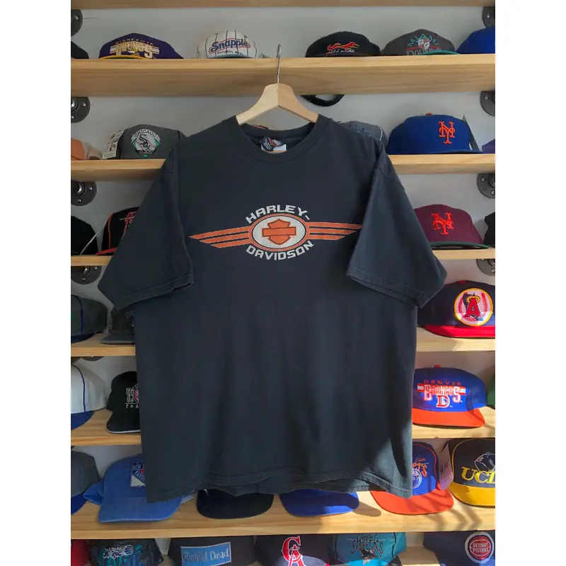 Vintage 2004 Harley Davidson Shield Lombardis Staten Island,NY Tee Size XL