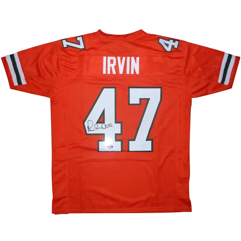 Michael Irvin Autographed Miami Hurricanes (Orange #47) Custom Jersey - Beckett