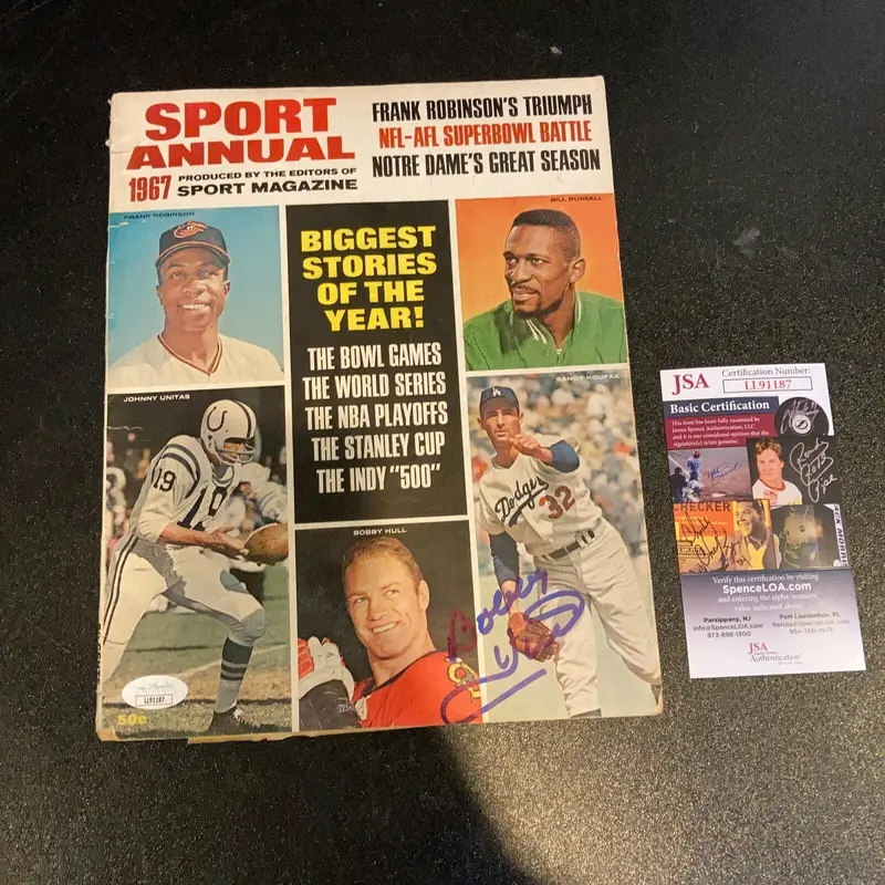 Bobby Hull Signed Autographed Vintage 1967 Magazine With JSA COA