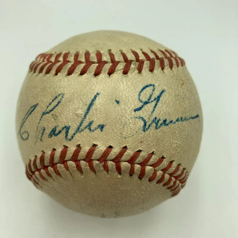 Charlie Grimm Single Signed 1940's Official National League Baseball JSA COA