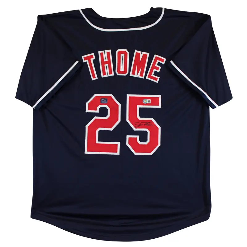 Jim Thome Authentic Signed Navy Blue Pro Style Jersey Autographed BAS Witnessed