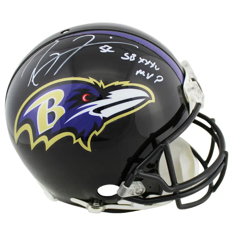 Ravens Ray Lewis "SB XXXV MVP" Signed Proline Full Size Helmet BAS Witnessed