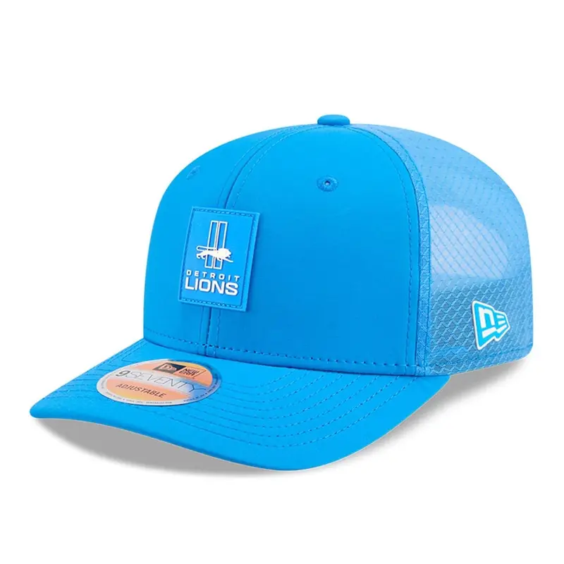 Detroit Lions NFL Sideline 2025 Blue 9SEVENTY Trucker Stretch Snap Adjustable Cap