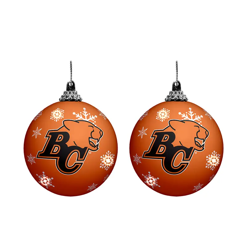 CFL BC Lions Light-Up Ornament 2-Pack