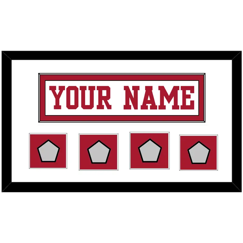 San Francisco Nameplate & 4 Super Bowl Patches - Road White - Single Mat 2