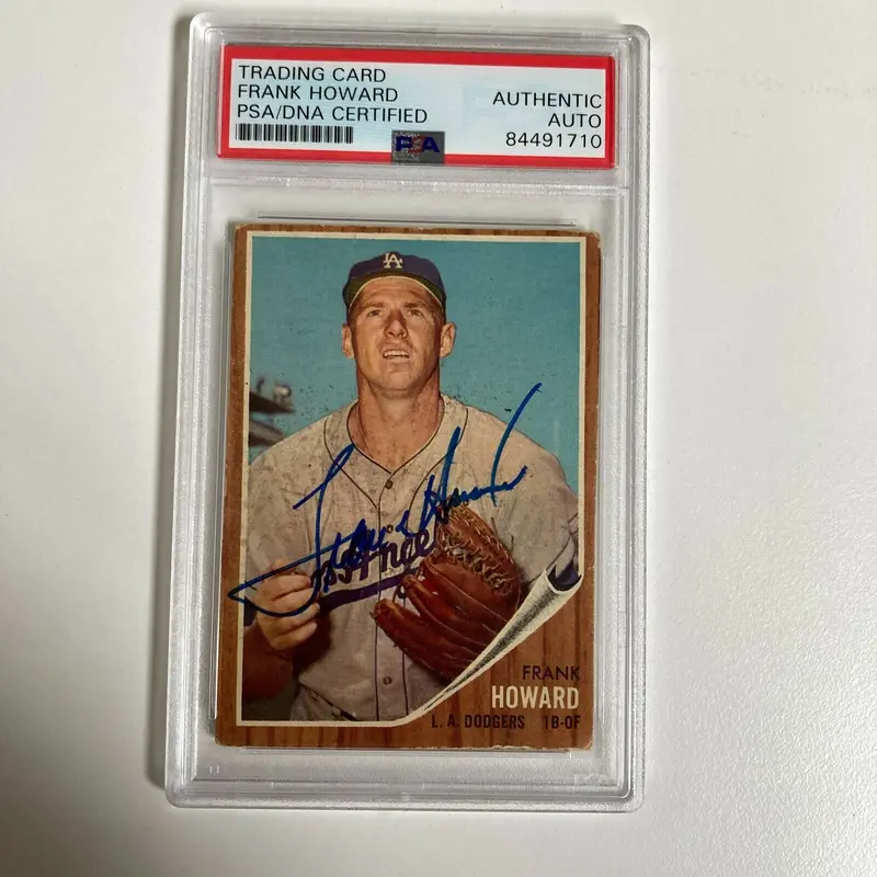 1962 Topps Frank Howard Signed Baseball Card Los Angeles Dodgers PSA DNA COA